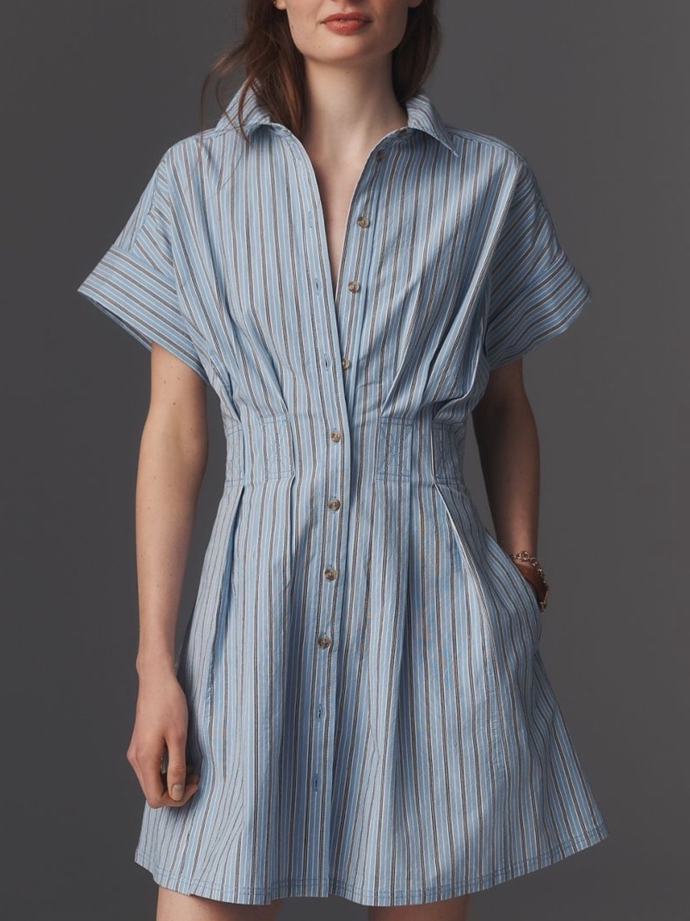 Pilcro Bobbi short-sleeve waisted Dress